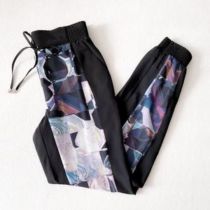 Ted Baker Black Joggers with Multicolor Abstract Side Panels